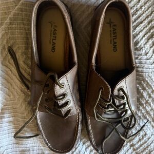 Eastland Brown Leather Lace-Up Boat Shoes